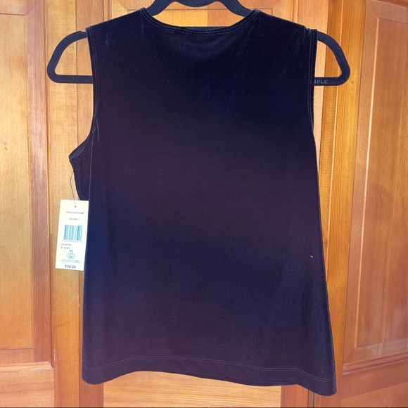 NWT Laura Ashley Black Sleeveless Top - Picture 2 of 4